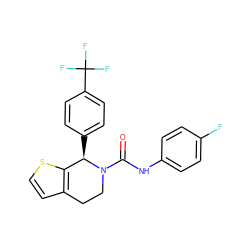 O=C(Nc1ccc(F)cc1)N1CCc2ccsc2[C@H]1c1ccc(C(F)(F)F)cc1 ZINC000084653759