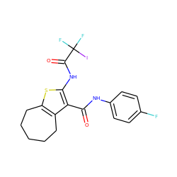 O=C(Nc1ccc(F)cc1)c1c(NC(=O)C(F)(F)I)sc2c1CCCCC2 ZINC001772644557