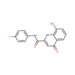 O=C(Nc1ccc(F)cc1)c1cc(=O)c2cccc(O)c2[nH]1 ZINC000073197095