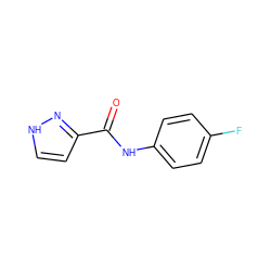 O=C(Nc1ccc(F)cc1)c1cc[nH]n1 ZINC000047977082