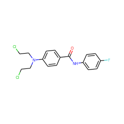 O=C(Nc1ccc(F)cc1)c1ccc(N(CCCl)CCCl)cc1 ZINC000049756518