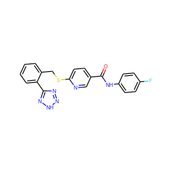 O=C(Nc1ccc(F)cc1)c1ccc(SCc2ccccc2-c2nn[nH]n2)nc1 ZINC000145209181