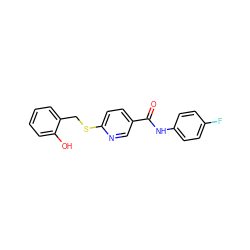 O=C(Nc1ccc(F)cc1)c1ccc(SCc2ccccc2O)nc1 ZINC000145184914