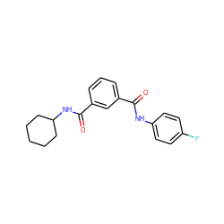 O=C(Nc1ccc(F)cc1)c1cccc(C(=O)NC2CCCCC2)c1 ZINC000243079939