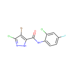 O=C(Nc1ccc(F)cc1Cl)c1[nH]nc(Cl)c1Br ZINC000473107776