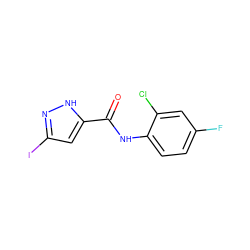 O=C(Nc1ccc(F)cc1Cl)c1cc(I)n[nH]1 ZINC000473109152