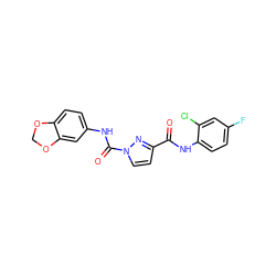 O=C(Nc1ccc(F)cc1Cl)c1ccn(C(=O)Nc2ccc3c(c2)OCO3)n1 ZINC000473086419