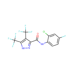 O=C(Nc1ccc(F)cc1Cl)c1n[nH]c(C(F)(F)F)c1C(F)(F)F ZINC000137134391