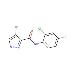 O=C(Nc1ccc(F)cc1Cl)c1n[nH]cc1Br ZINC000473110468