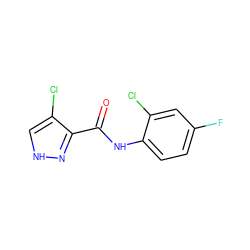 O=C(Nc1ccc(F)cc1Cl)c1n[nH]cc1Cl ZINC000043152969