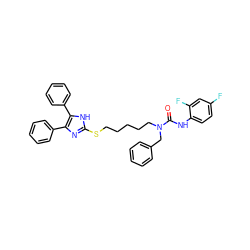 O=C(Nc1ccc(F)cc1F)N(CCCCCSc1nc(-c2ccccc2)c(-c2ccccc2)[nH]1)Cc1ccccc1 ZINC000027098480