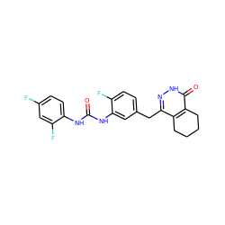 O=C(Nc1ccc(F)cc1F)Nc1cc(Cc2n[nH]c(=O)c3c2CCCC3)ccc1F ZINC000149005732