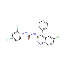 O=C(Nc1ccc(F)cc1F)Nc1cnc2ccc(Cl)cc2c1-c1ccccc1 ZINC000013737634