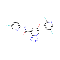 O=C(Nc1ccc(F)cn1)c1cc(Oc2cc(F)cnc2F)cn2ncnc12 ZINC001772625098