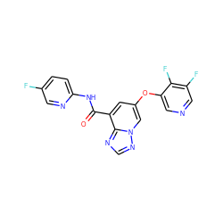 O=C(Nc1ccc(F)cn1)c1cc(Oc2cncc(F)c2F)cn2ncnc12 ZINC001772609511