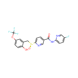 O=C(Nc1ccc(F)cn1)c1ccc([S@@+]([O-])Cc2cc(OC(F)(F)F)ccc2O)nc1 ZINC000261071481