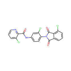 O=C(Nc1ccc(N2C(=O)c3cccc(Cl)c3C2=O)c(Cl)c1)c1ncccc1Cl ZINC000253476147