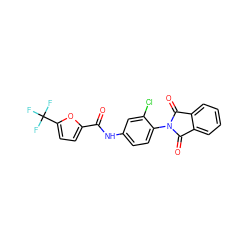 O=C(Nc1ccc(N2C(=O)c3ccccc3C2=O)c(Cl)c1)c1ccc(C(F)(F)F)o1 ZINC000473154760