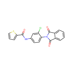 O=C(Nc1ccc(N2C(=O)c3ccccc3C2=O)c(Cl)c1)c1cccs1 ZINC000047234554