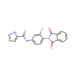 O=C(Nc1ccc(N2C(=O)c3ccccc3C2=O)c(Cl)c1)c1cnn[nH]1 ZINC000473153334