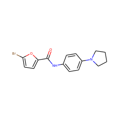 O=C(Nc1ccc(N2CCCC2)cc1)c1ccc(Br)o1 ZINC000000339535