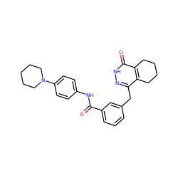 O=C(Nc1ccc(N2CCCCC2)cc1)c1cccc(Cc2n[nH]c(=O)c3c2CCCC3)c1 ZINC000167184333