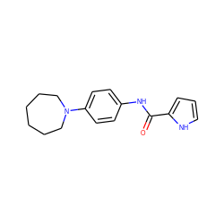 O=C(Nc1ccc(N2CCCCCC2)cc1)c1ccc[nH]1 ZINC000008194679