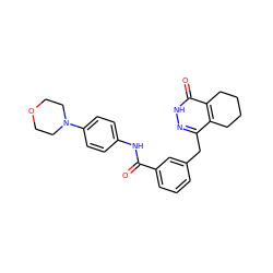 O=C(Nc1ccc(N2CCOCC2)cc1)c1cccc(Cc2n[nH]c(=O)c3c2CCCC3)c1 ZINC000168182000