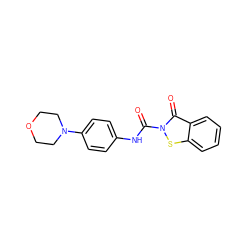 O=C(Nc1ccc(N2CCOCC2)cc1)n1sc2ccccc2c1=O ZINC000169311121