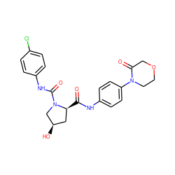 O=C(Nc1ccc(N2CCOCC2=O)cc1)[C@H]1C[C@@H](O)CN1C(=O)Nc1ccc(Cl)cc1 ZINC000113060717