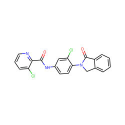 O=C(Nc1ccc(N2Cc3ccccc3C2=O)c(Cl)c1)c1ncccc1Cl ZINC000653739211