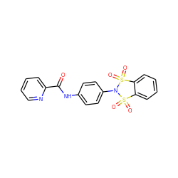 O=C(Nc1ccc(N2S(=O)(=O)c3ccccc3S2(=O)=O)cc1)c1ccccn1 ZINC000073196891