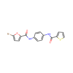 O=C(Nc1ccc(NC(=O)c2cccs2)cc1)c1ccc(Br)o1 ZINC000001186627