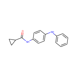 O=C(Nc1ccc(Nc2ccccc2)cc1)C1CC1 ZINC000000142574