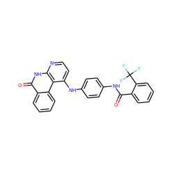 O=C(Nc1ccc(Nc2ccnc3[nH]c(=O)c4ccccc4c23)cc1)c1ccccc1C(F)(F)F ZINC000096269770