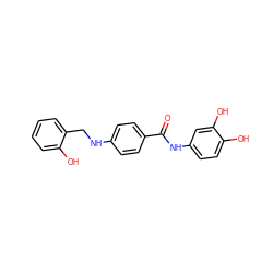 O=C(Nc1ccc(O)c(O)c1)c1ccc(NCc2ccccc2O)cc1 ZINC000013535944