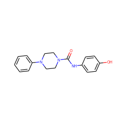 O=C(Nc1ccc(O)cc1)N1CCN(c2ccccc2)CC1 ZINC000244060999