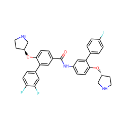 O=C(Nc1ccc(O[C@@H]2CCNC2)c(-c2ccc(F)cc2)c1)c1ccc(O[C@H]2CCNC2)c(-c2ccc(F)c(F)c2)c1 ZINC000653858726