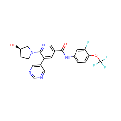 O=C(Nc1ccc(OC(F)(F)F)c(F)c1)c1cnc(N2CC[C@@H](O)C2)c(-c2cncnc2)c1 ZINC001772615827