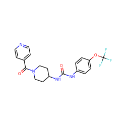 O=C(Nc1ccc(OC(F)(F)F)cc1)NC1CCN(C(=O)c2ccncc2)CC1 ZINC000064539725