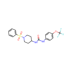 O=C(Nc1ccc(OC(F)(F)F)cc1)NC1CCN(S(=O)(=O)c2ccccc2)CC1 ZINC000064548401