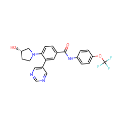 O=C(Nc1ccc(OC(F)(F)F)cc1)c1ccc(N2CC[C@H](O)C2)c(-c2cncnc2)c1 ZINC000224374277