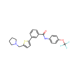 O=C(Nc1ccc(OC(F)(F)F)cc1)c1cccc(-c2ccc(CN3CCCC3)s2)c1 ZINC000205944262