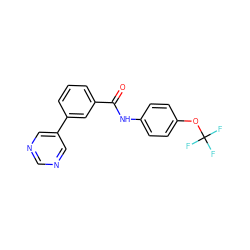 O=C(Nc1ccc(OC(F)(F)F)cc1)c1cccc(-c2cncnc2)c1 ZINC000205941092