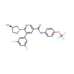 O=C(Nc1ccc(OC(F)(F)F)cc1)c1cnc(N2CC[C@@H](O)C2)c(-c2cc(F)cc(F)c2)c1 ZINC000224343906