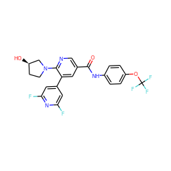 O=C(Nc1ccc(OC(F)(F)F)cc1)c1cnc(N2CC[C@@H](O)C2)c(-c2cc(F)nc(F)c2)c1 ZINC001772578639