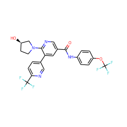 O=C(Nc1ccc(OC(F)(F)F)cc1)c1cnc(N2CC[C@@H](O)C2)c(-c2ccc(C(F)(F)F)nc2)c1 ZINC001772570364