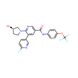 O=C(Nc1ccc(OC(F)(F)F)cc1)c1cnc(N2CC[C@@H](O)C2)c(-c2ccc(F)nc2)c1 ZINC001772598777