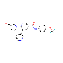 O=C(Nc1ccc(OC(F)(F)F)cc1)c1cnc(N2CC[C@@H](O)C2)c(-c2cccnc2)c1 ZINC001772596061