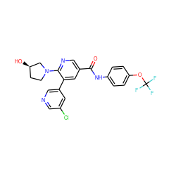 O=C(Nc1ccc(OC(F)(F)F)cc1)c1cnc(N2CC[C@@H](O)C2)c(-c2cncc(Cl)c2)c1 ZINC001772631449